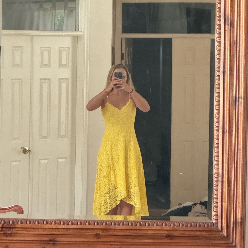 Yellow midi dress